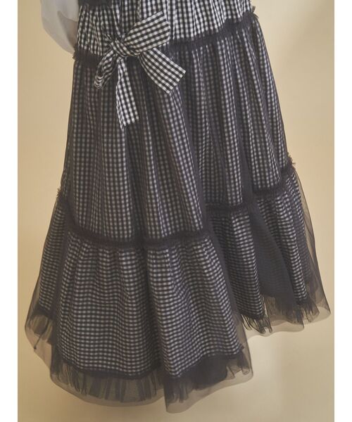 merry jenny(メリージェニー)の「チュールリボンキャミワンピース(ワンピース・レディース・ピンク/ネイビー/ブラック/ブルー・FREE)」の6枚目の写真