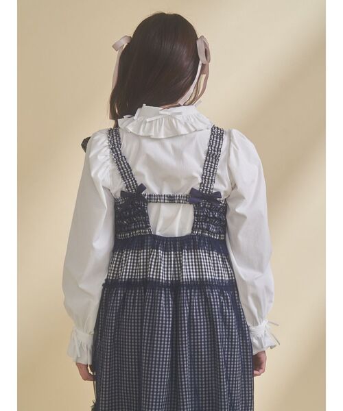 merry jenny(メリージェニー)の「チュールリボンキャミワンピース(ワンピース・レディース・ピンク/ネイビー/ブラック/ブルー・FREE)」の10枚目の写真