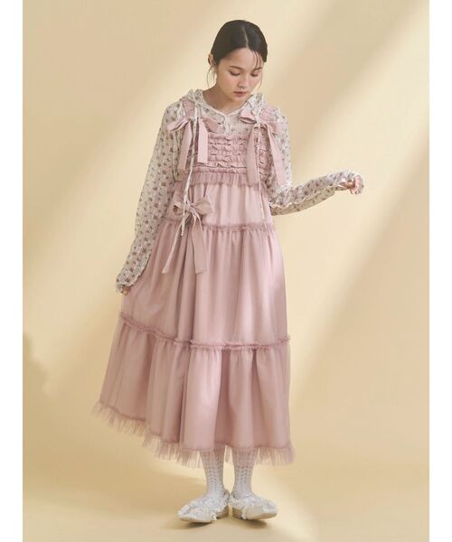 セール】チュールリボンキャミワンピース（ワンピース）｜merry jenny