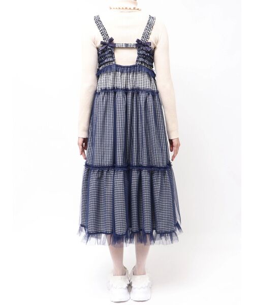 merry jenny（メリージェニー）の「チュールリボンキャミワンピース（ワンピース・レディース・ピンク/ネイビー/ブラック/ブルー・FREE）」の13枚目の写真