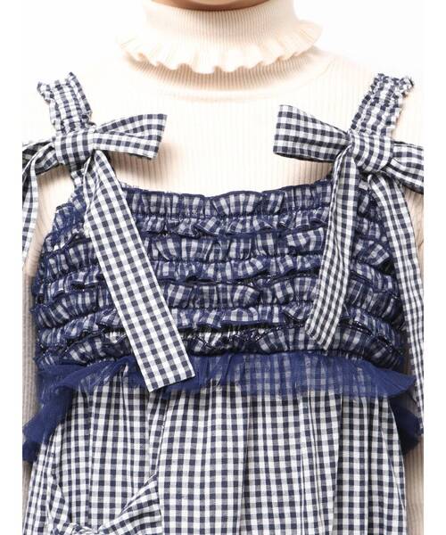 merry jenny（メリージェニー）の「チュールリボンキャミワンピース（ワンピース・レディース・ピンク/ネイビー/ブラック/ブルー・FREE）」の14枚目の写真