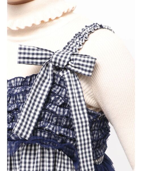 merry jenny（メリージェニー）の「チュールリボンキャミワンピース（ワンピース・レディース・ピンク/ネイビー/ブラック/ブルー・FREE）」の15枚目の写真