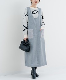 ANNA LUNA（アンナルナ）の「【ANNA LUNA】 大人フェミニン な季節映え ファーポケット ジャンスカ（ジャンパースカート・レディース）」