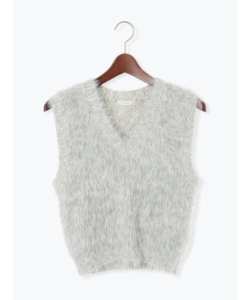 Te chichi（テチチ）の「シャギーヤーンVネックベスト（ベスト・レディース・グレー/ブラック/モカ・F）」の16枚目の写真