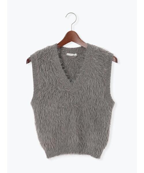 Te chichi（テチチ）の「シャギーヤーンVネックベスト（ベスト・レディース・グレー/ブラック/モカ・F）」の17枚目の写真