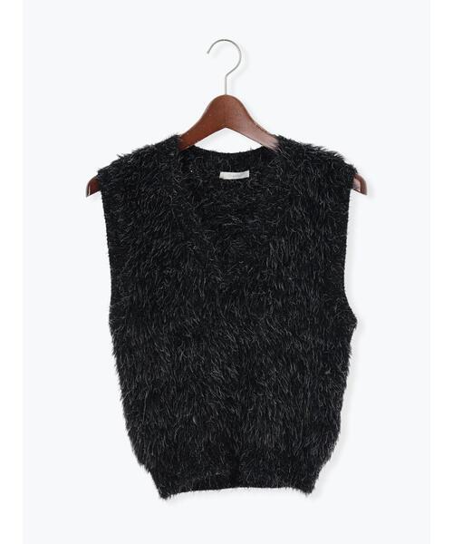 Te chichi（テチチ）の「シャギーヤーンVネックベスト（ベスト・レディース・グレー/ブラック/モカ・F）」の18枚目の写真