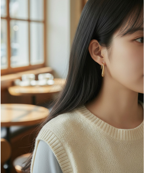 Burner(バーナー)の「【Sonu jewelry(ソヌジュエリー)】シンプルノーブルフック ピアス oku-pierce-3-6【RBTS】(ピアス(両耳用)・レディース・ゴールド/シルバー・FREE)」の4枚目の写真