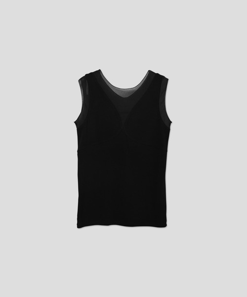 WHYTO.(ホワイト)の「「WHYTO. / ホワイト」シアーコンビタンクトップ(Tシャツ/カットソー・レディース・ライトベージュ/ブラック/グレー/チャコールグレー・FREE)」の20枚目の写真