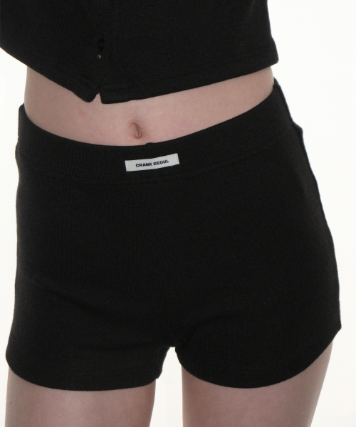 CRANK Knit Micro Shorts_Black【新品未使用タグ付き】 セール】ニットマイクロショーツ_ブラック（その他パンツ）｜CRANK