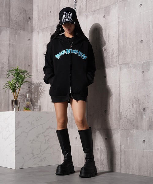N'oublie Pas クロップドパーカー ブラック NOUBLIE PAS(ヌーブリーポー) 商品ページ - Rolls Royce Zip-Up Hoodie