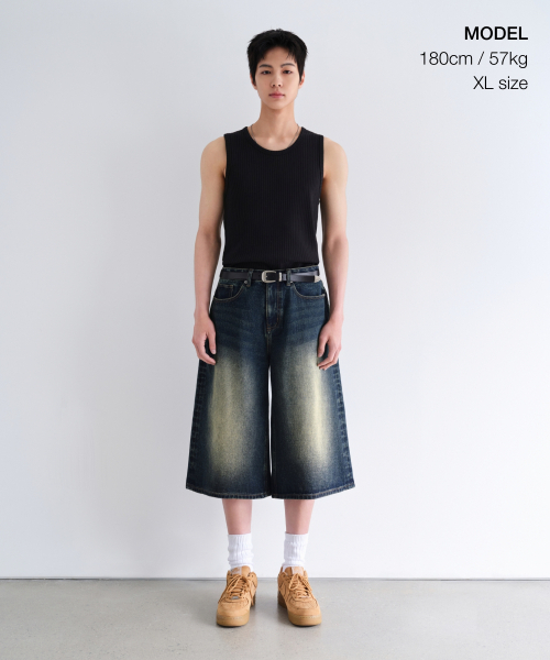 MUSINSA STANDARD（ムシンサスタンダード）の「ワイドリブタンクトップ[ブラック]（Tシャツ/カットソー・メンズ・その他・SMALL/MEDIUM/LARGE/X-LARGE/XX-LARGE/XXX-LARGE）」の2枚目の写真