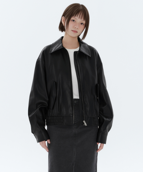 セール】ウィメンズ シンセティックレザー ブルゾンジャケット