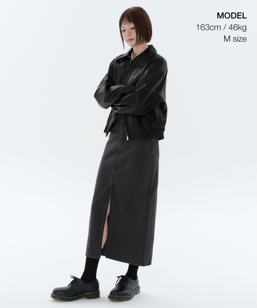 MUSINSA STANDARD WOMAN（ムシンサスタンダードウーマン）の「ウィメンズ シンセティックレザー ブルゾンジャケット [ブラック]（ライダースジャケット・レディース・その他・SMALL/MEDIUM）」の2枚目の写真