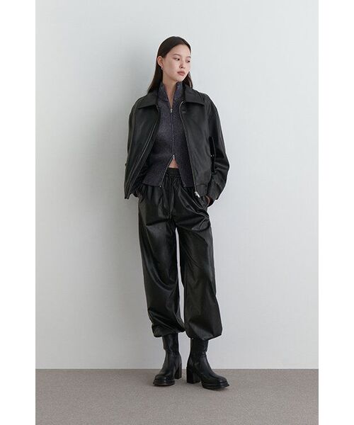 MUSINSA STANDARD WOMAN（ムシンサスタンダードウーマン）の「ウィメンズ シンセティックレザー ブルゾンジャケット [ブラック]（ライダースジャケット・レディース・その他・SMALL/MEDIUM）」の13枚目の写真