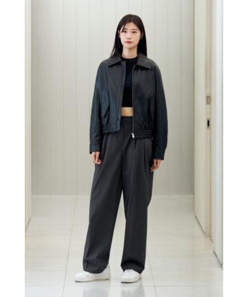 MUSINSA STANDARD WOMAN（ムシンサスタンダードウーマン）の「ウィメンズ シンセティックレザー ブルゾンジャケット [ブラック]（ライダースジャケット・レディース・その他・SMALL/MEDIUM）」の16枚目の写真