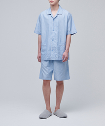 MUSINSA STANDARD（ムシンサスタンダード）の「Cotton Tencel Half Pajama Set [Sky Blue Stripe]（ルームウェア/パジャマ）」