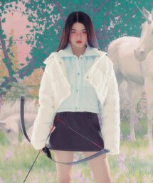 YOUHEE（ユヒ）の「YOUHEE FLOWER CROP DOWN JUMPER SKY BLUE（ダウンジャケット/コート）」