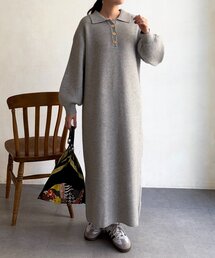 Chez toi | 襟付ニットワンピース(ワンピース)