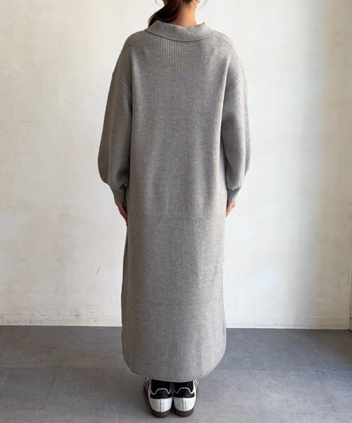 Chez toi（シェトワ）の「襟付ニットワンピース（ワンピース・レディース・ブラック/ライトグレー・FREE）」の17枚目の写真