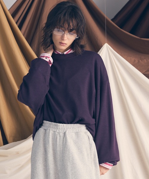 MAISON SPECIAL(メゾンスペシャル)の「《UNISEX》Premium Wool Prime-Over Crew Neck Sweat/プレミアムウールプライムオーバークルーネックスウェット【MAISON SPECIAL/メゾンスペシャル】■セットアップ対応■(スウェット・メンズ・ブラック/バーガンディー・0/1/2)」の1枚目の写真