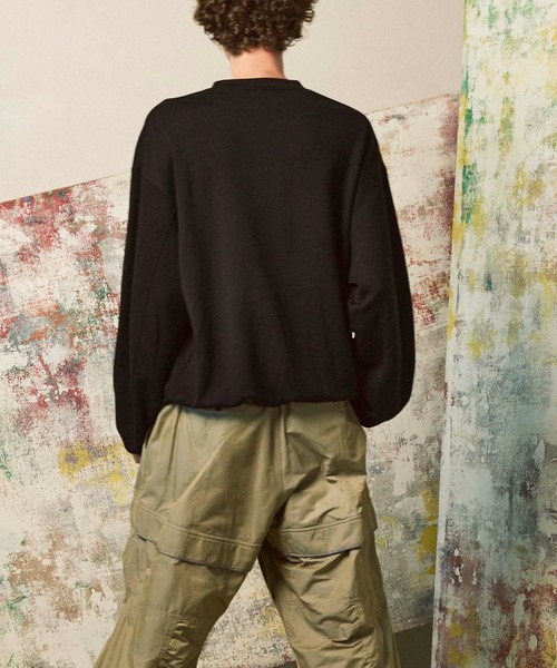 MAISON SPECIAL(メゾンスペシャル)の「《UNISEX》Premium Wool Prime-Over Crew Neck Sweat/プレミアムウールプライムオーバークルーネックスウェット【MAISON SPECIAL/メゾンスペシャル】■セットアップ対応■(スウェット・メンズ・ブラック/バーガンディー・0/1/2)」の6枚目の写真