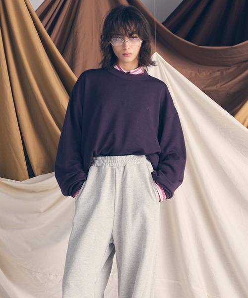 MAISON SPECIAL(メゾンスペシャル)の「《UNISEX》Premium Wool Prime-Over Crew Neck Sweat/プレミアムウールプライムオーバークルーネックスウェット【MAISON SPECIAL/メゾンスペシャル】■セットアップ対応■(スウェット・メンズ・ブラック/バーガンディー・0/1/2)」の14枚目の写真