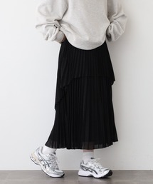 &soiree ラメ生地 ティアードプリーツスカート