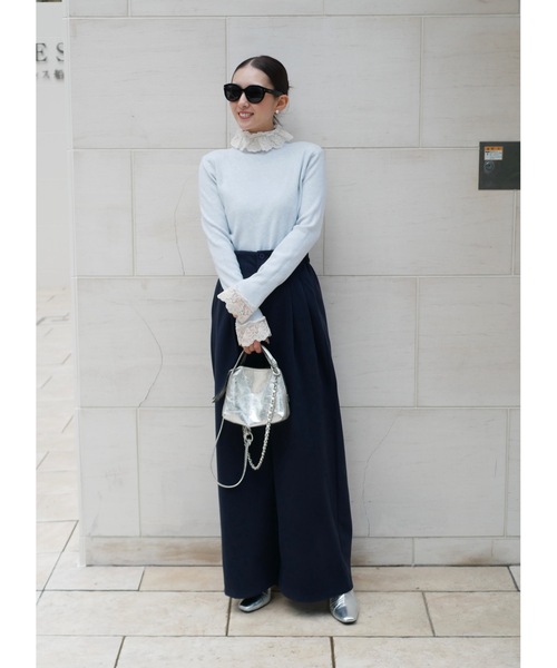 BeBeoD（べベッド）の「センタープレスタックワイドパンツ（その他パンツ・レディース・ブラック/チャコールグレー/ブラウン/ネイビー・フリー）」の4枚目の写真