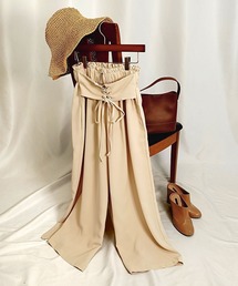 OSYAREVO（オシャレボ）の「ウエストレースアップ ワイド パンツ レディース（その他パンツ）」