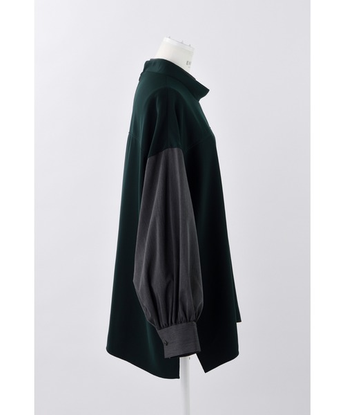 ENFOLD（エンフォルド）の「PEツイル オフネックレイヤードプルオーバー（Tシャツ/カットソー・レディース・ダークグリーン・38）」の6枚目の写真