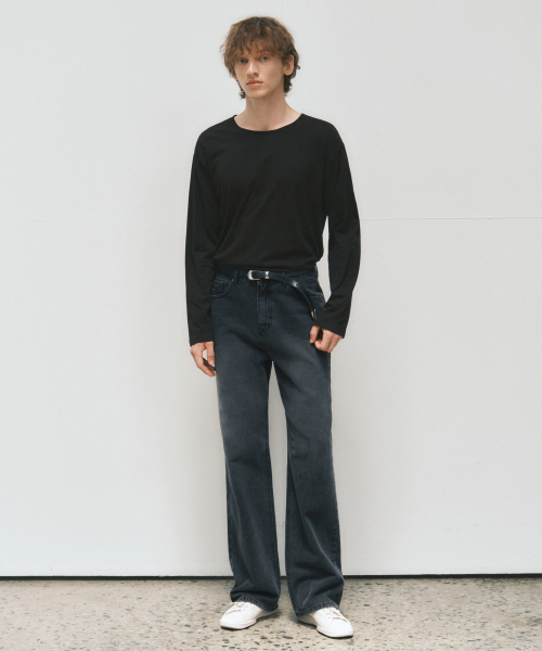 WEDNESDAY OASIS（ウェンズデーオアシス）の「テーラードフェイドウォッシングデニムパンツ_GREYISH BLUE(W25-PT23)（デニムパンツ・メンズ・グレー・MEDIUM/LARGE）」の3枚目の写真