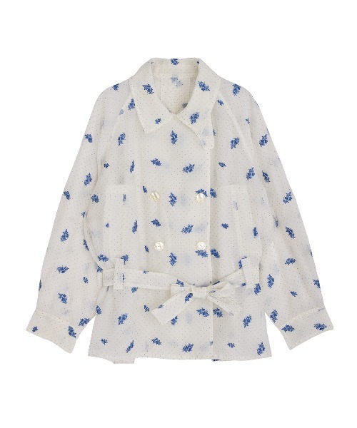 Ameri(アメリ)の「DOT FLOWER VEIL TRENCH(トレンチコート・レディース・ホワイト/ブラウン・SMALL/MEDIUM)」の20枚目の写真