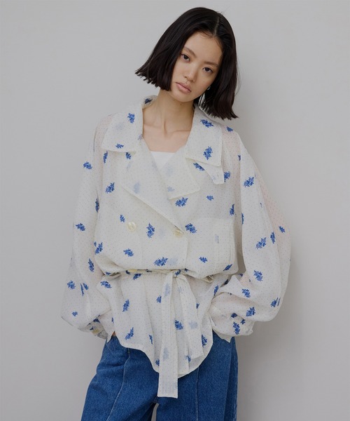 DOT FLOWER VEIL TRENCH（トレンチコート）｜Ameri（アメリ）の