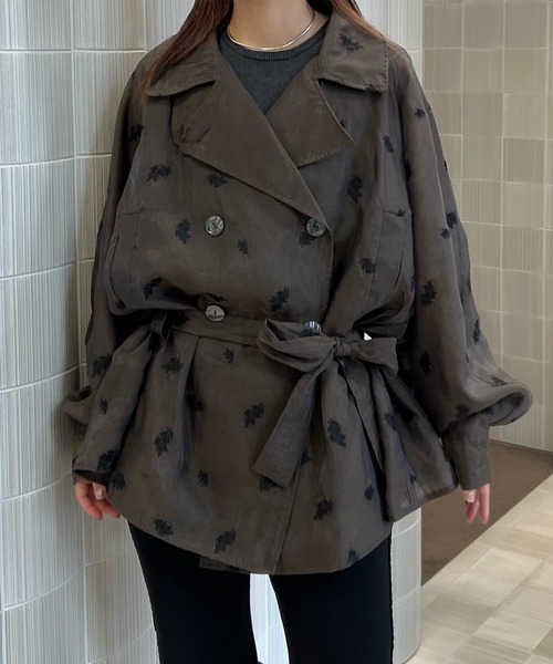 DOT FLOWER VEIL TRENCH ブラウン　Sサイズ DOT FLOWER VEIL TRENCH ブラウン Sサイズの通販はau PAY マーケット