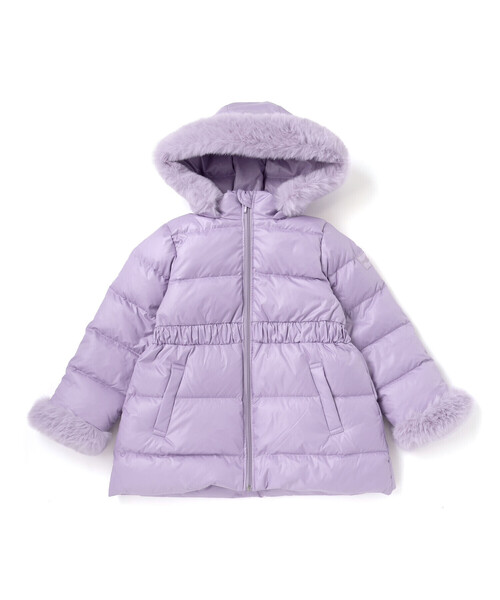 BeBe(ベベ)の「【撥水加工】シャイニータフタウエスト切り替えシャギーファーフードダウンコート(ダウンジャケット/コート・キッズ・パープル/ピンク・130cm/140cm/150cm/110cm/100cm/120cm)」の12枚目の写真