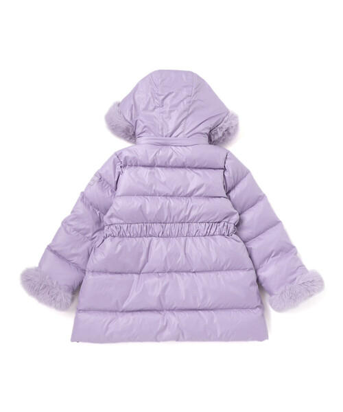 BeBe(ベベ)の「【撥水加工】シャイニータフタウエスト切り替えシャギーファーフードダウンコート(ダウンジャケット/コート・キッズ・パープル/ピンク・130cm/140cm/150cm/110cm/100cm/120cm)」の13枚目の写真