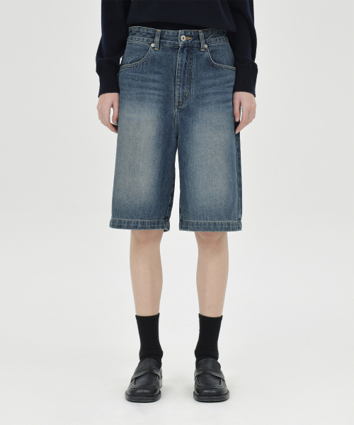 BROWNYARD（ブラウンヤード）の「W バミューダデニムパンツ、インディゴ（デニムパンツ・レディース・その他・1/2）」の3枚目の写真