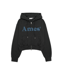 AMESWORLDWIDE | BASIC LOGO HOODIE ZIP UP DEEP CHARCOAL(パーカー)