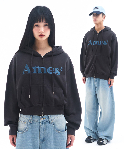 AMESWORLDWIDE（アメスワールドワイド）の「BASIC LOGO HOODIE ZIP UP DEEP CHARCOAL（パーカー・レディース・その他・SMALL/MEDIUM/LARGE）」の10枚目の写真