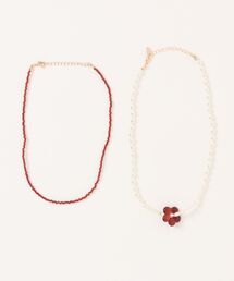 LOWRYS FARM（ローリーズファーム）の「トップフラワー２Ｐカラーネックレス　 629835（ネックレス）」