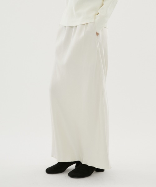 FUULLY STUDIO（フーリィーステューディオ）の「ビンテージサテンフレアスカート（スカート・レディース・アイボリー/チャコールグレー・FREE）」の17枚目の写真