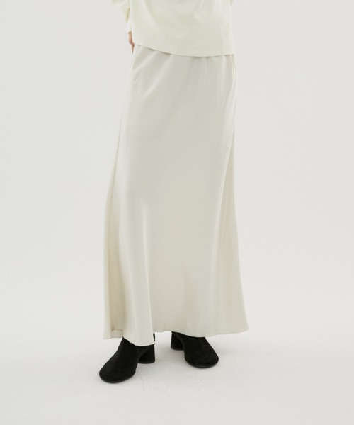 FUULLY STUDIO（フーリィーステューディオ）の「ビンテージサテンフレアスカート（スカート・レディース・アイボリー/チャコールグレー・FREE）」の19枚目の写真