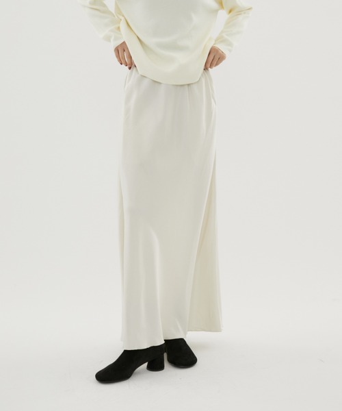FUULLY STUDIO（フーリィーステューディオ）の「ビンテージサテンフレアスカート（スカート・レディース・アイボリー/チャコールグレー・FREE）」の20枚目の写真