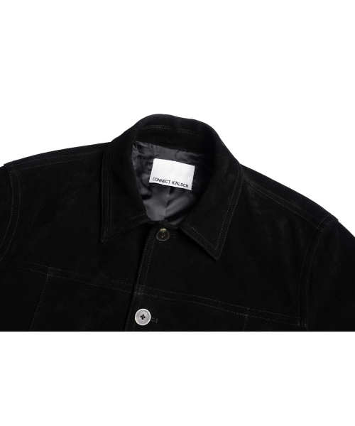 セール】[リアルレザー] 切り替えディテールスエードカコート