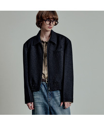 LMOOD（エルムード）の「Fluid Tweed Blue Jacket D Navy（MA-1・メンズ）」