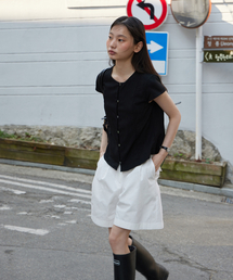 Cap sleeve blouse_BLACK