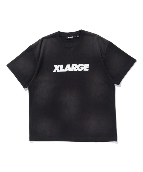 XLARGE（エクストララージ）の「DISCHARGE PRINTED STANDARD LOGO S/S TEE（Tシャツ/カットソー・メンズ・パープル/ネイビー/ブラック・S/M/L/XL）」の2枚目の写真