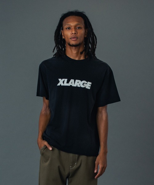 XLARGE（エクストララージ）の「DISCHARGE PRINTED STANDARD LOGO S/S TEE（Tシャツ/カットソー・メンズ・パープル/ネイビー/ブラック・S/M/L/XL）」の12枚目の写真