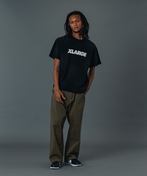 XLARGE（エクストララージ）の「DISCHARGE PRINTED STANDARD LOGO S/S TEE（Tシャツ/カットソー・メンズ・パープル/ネイビー/ブラック・S/M/L/XL）」の11枚目の写真