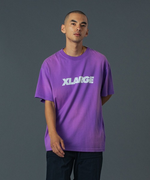 XLARGE（エクストララージ）の「DISCHARGE PRINTED STANDARD LOGO S/S TEE（Tシャツ/カットソー・メンズ・パープル/ネイビー/ブラック・S/M/L/XL）」の15枚目の写真